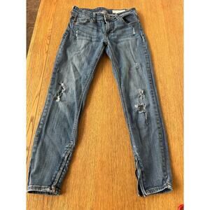 Pistola Skinny Jeans Distressed Zipper at ankles Size 27